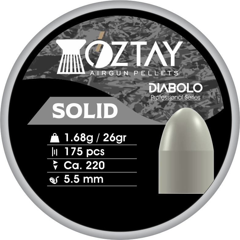 Solid diabolo pellet